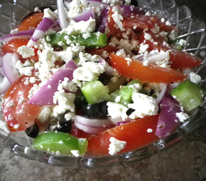 Greek Village Salad Nick Marina Makris Horiatiki Salad Recipe