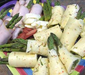 Asparagus Wrapped in Cheese Slices