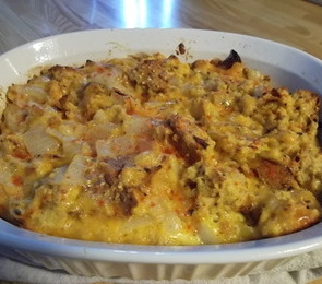 Simple Rustic Savory Bread Pudding