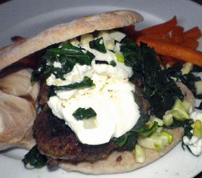Lamb Burgers With Garlic Spinach