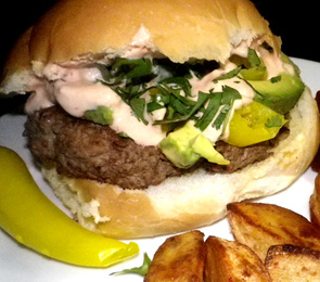 Stealthy Healthy Burger With Greek-Yogurt-Chipotle Sauce