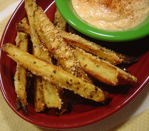 Potato Oven Fries with Adobo, Garlic and Parmesan