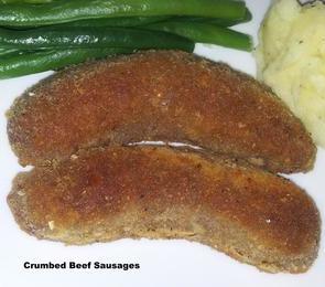 Crumbed Beef Sausages
