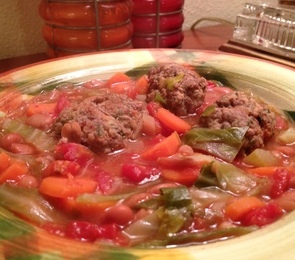 Mom's Bean & Meatball Soup