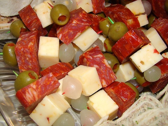 Meat and cheap cheese kabobs