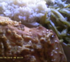 Honey & Sesame Glazed Chicken Breasts With Green Beans & Rice