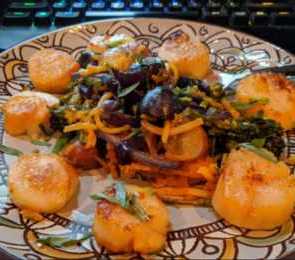 Roast Vegetables With Scallops