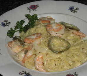 Grilled Shrimp In Jalapeno Cream Sauce, Tex Mex