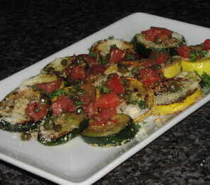 Pan fried Zucchini with Vinaigrettte
