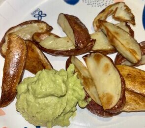Roasted Potatoes with Spicy Avocado Aioli